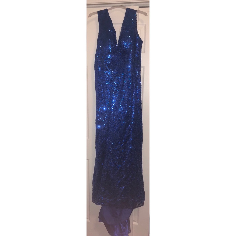 Blue Sequin Formal Dress